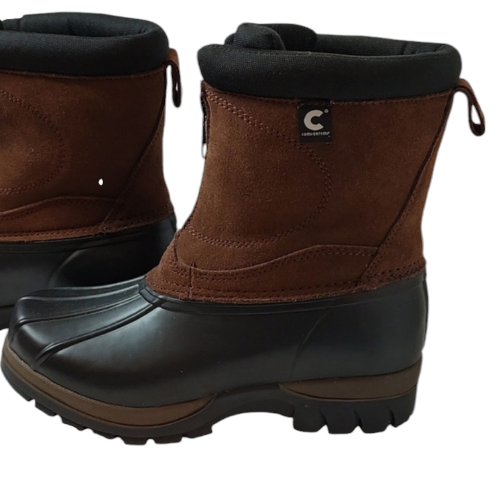New Brown Leather Suede & Rubber Winter Waterproof Duck Boots sz 6 Steel Shank